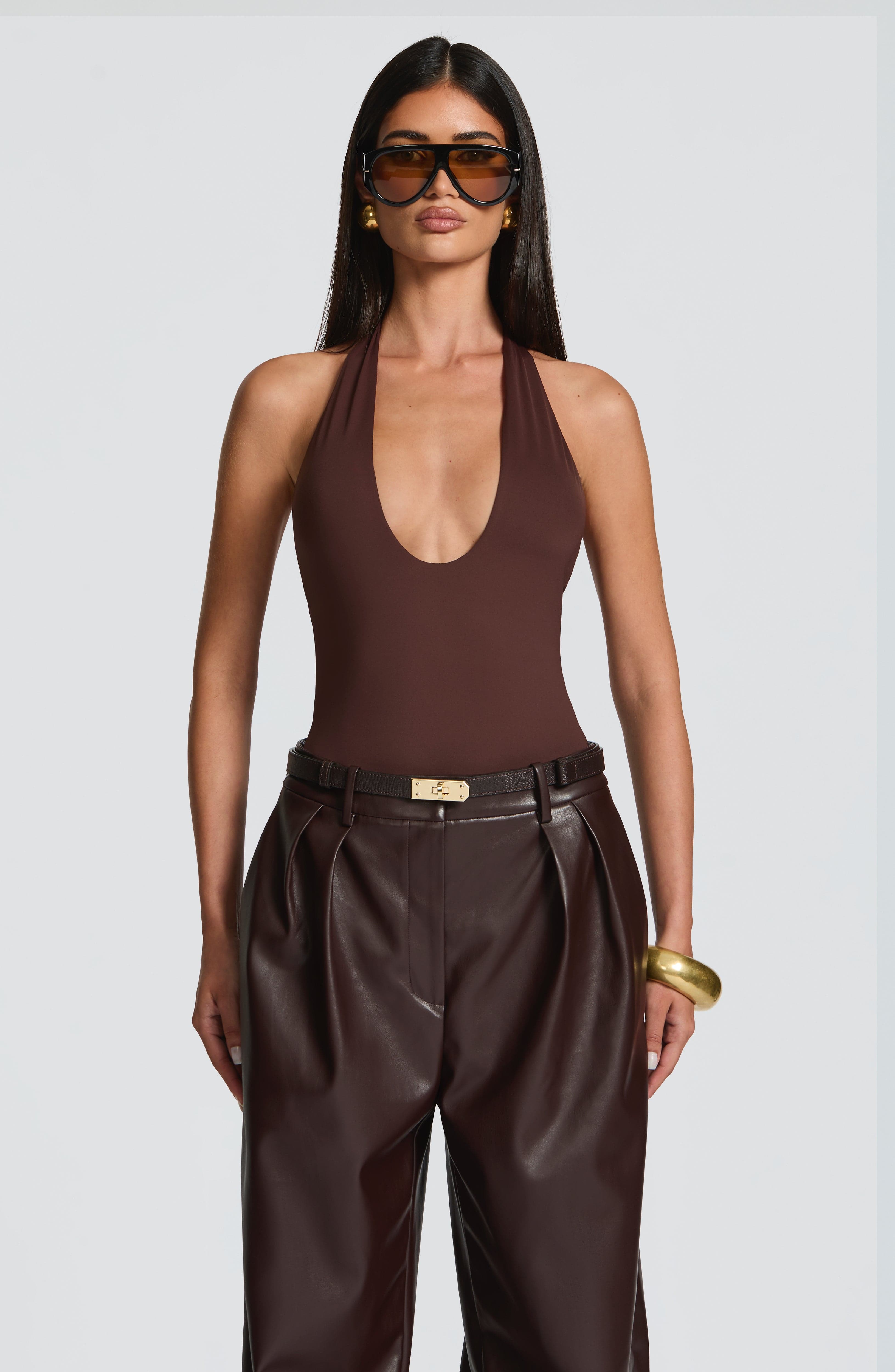 Pantalones Glenda - Marrón ciruela