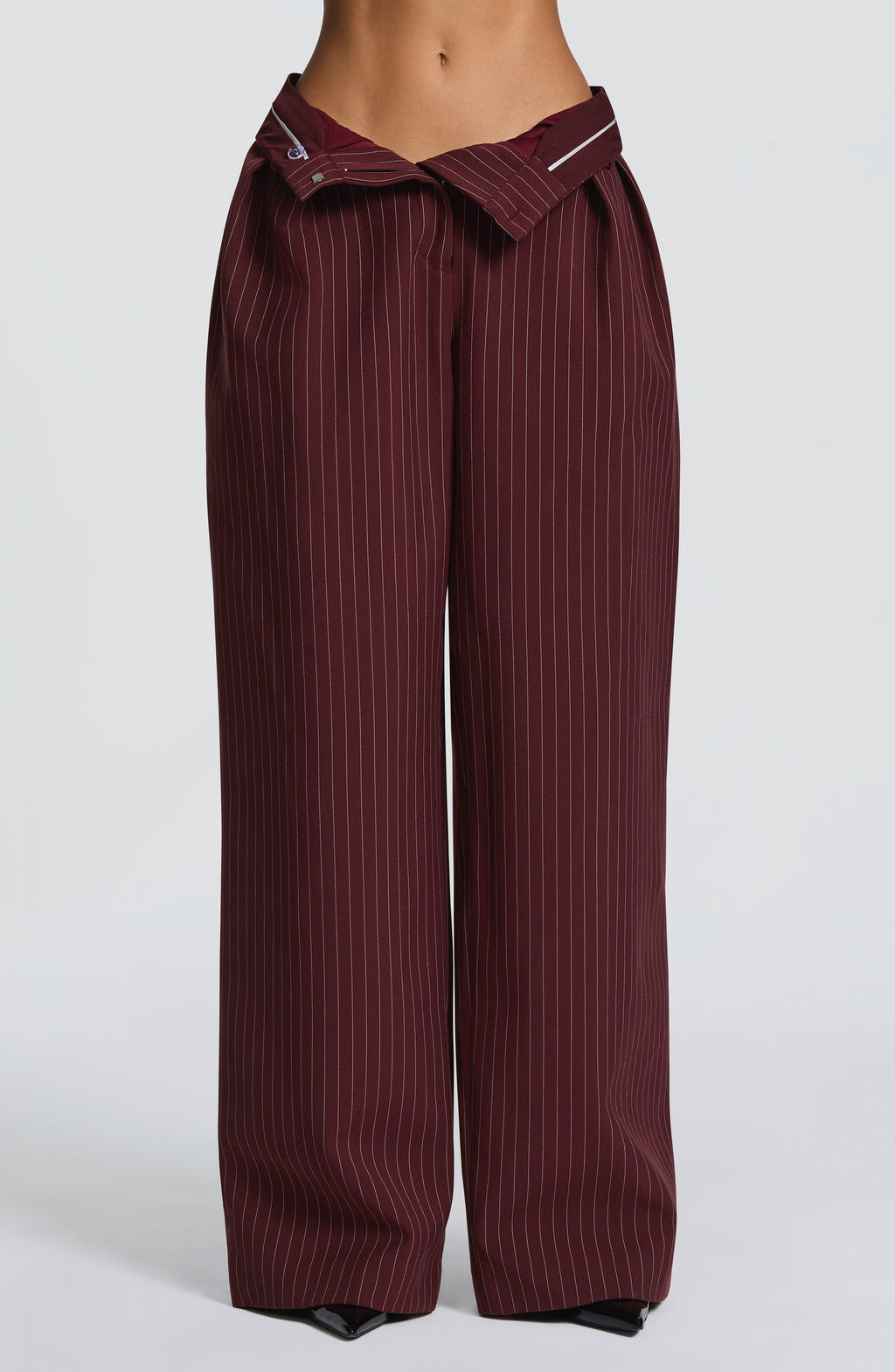 Pantalones Kirsty - Raya diplomática burdeos