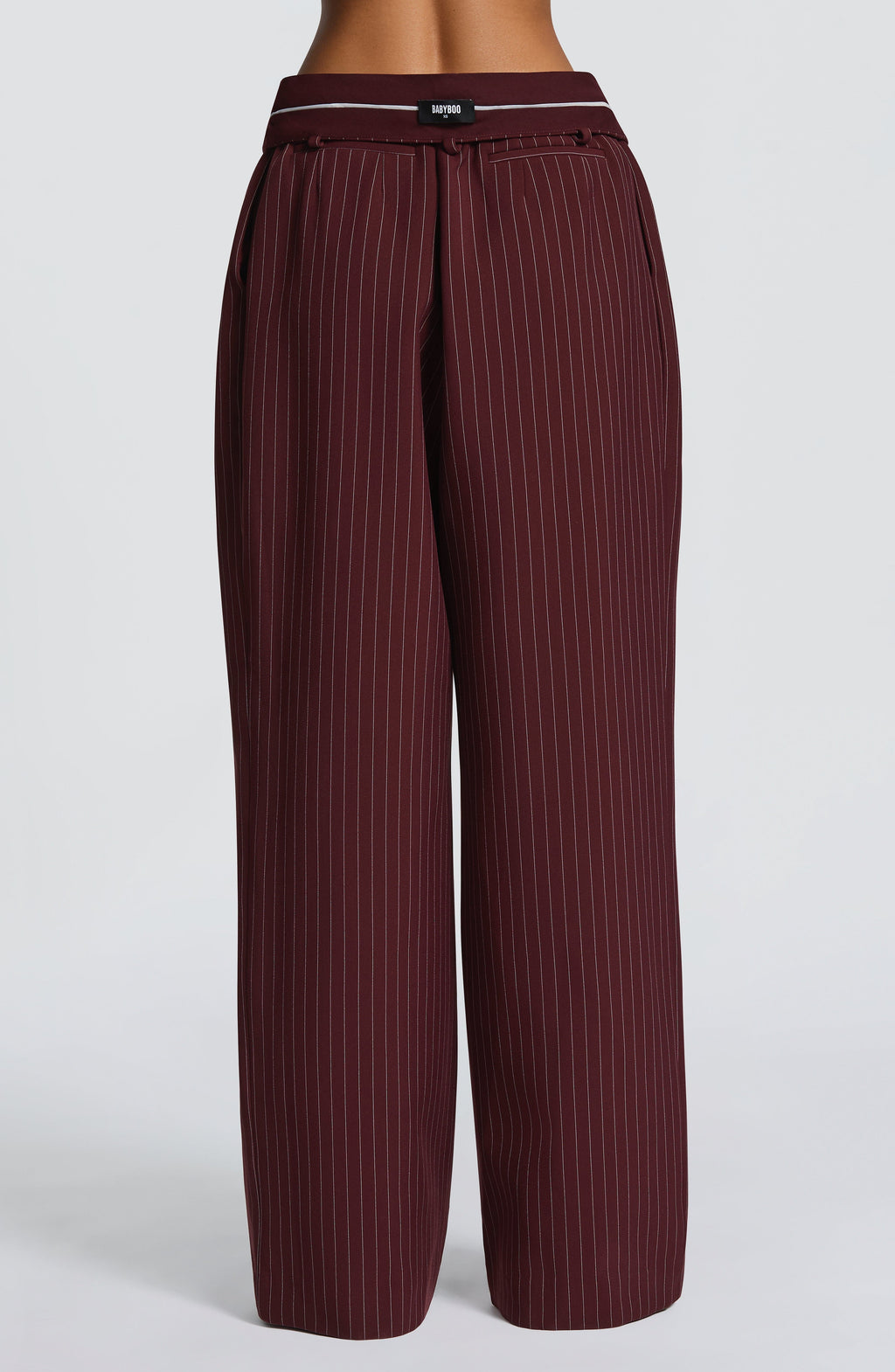 Pantalones Kirsty - Raya diplomática burdeos